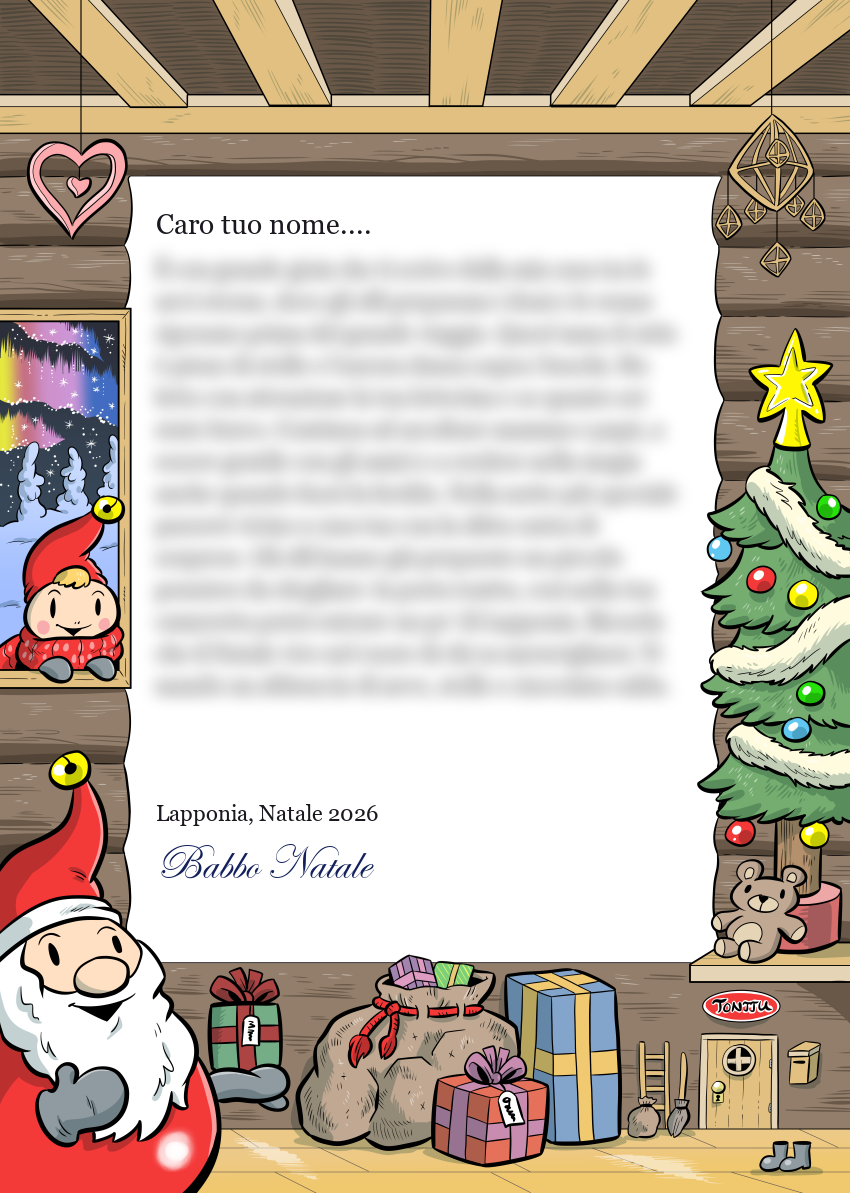 Kit Lettera di Babbo Natale 2026: busta originale dalla Lapponia, carta intestata da collezione e porta elfica da ritagliare