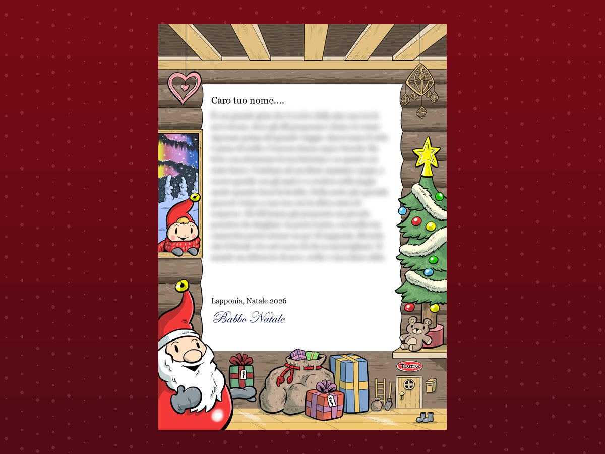 Lettera personalizzata di Babbo Natale 2026 su carta intestata da collezione, con firma Lapponia Natale 2026